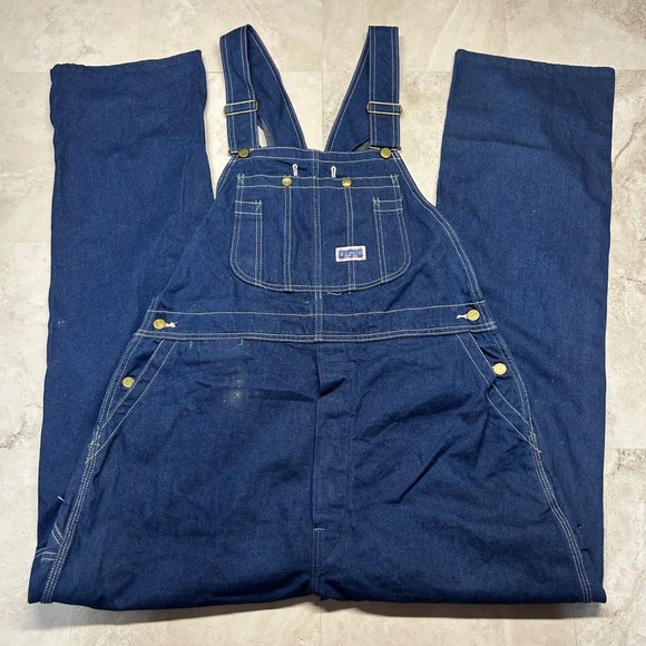Big Smith Other - Big Smith Denim Bib Overalls Dark Wash Mens 40x34 Workwear Cotton B94009 DB
